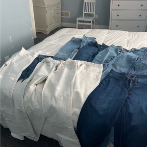 Banana Republic Women's Skinny Jeans - White and Blue